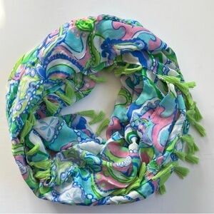 - Lilly Pulitzer Infinity Loop scarf , Green tassel, fish/sand dollar desi…